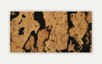 Rustic Black cork wall tile, 600 × 300 mm, dark rustic cork surface with natural tan inclusions