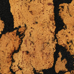 Rustic Black cork wall tile close-up showing the real dark cork texture and natural tan variation