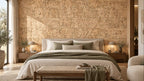 Rustic Cream cork wall tile shown in a conceptual residential bedroom visualization