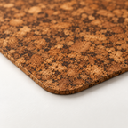 Macro close-up of Samba cork placemat surface, rounded corner and thin edge