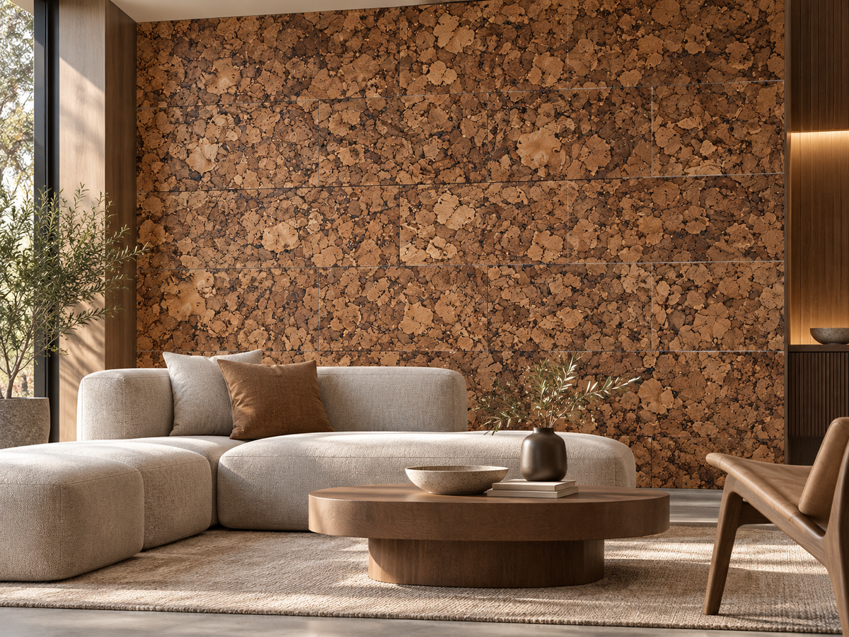 Samba cork wall tile in a premium architectural interior