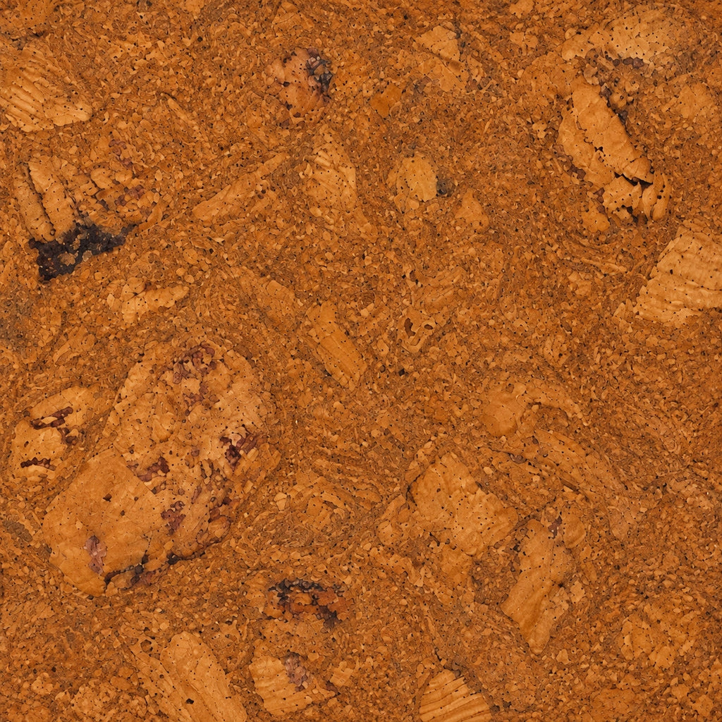 Saphira Brown cork wall tile close-up showing the real cork texture and warm brown tonal variation