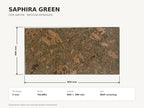 Saphira Green cork wall tile dimensions for the 600 × 300 × 3 mm format; 300 × 300 mm format also available