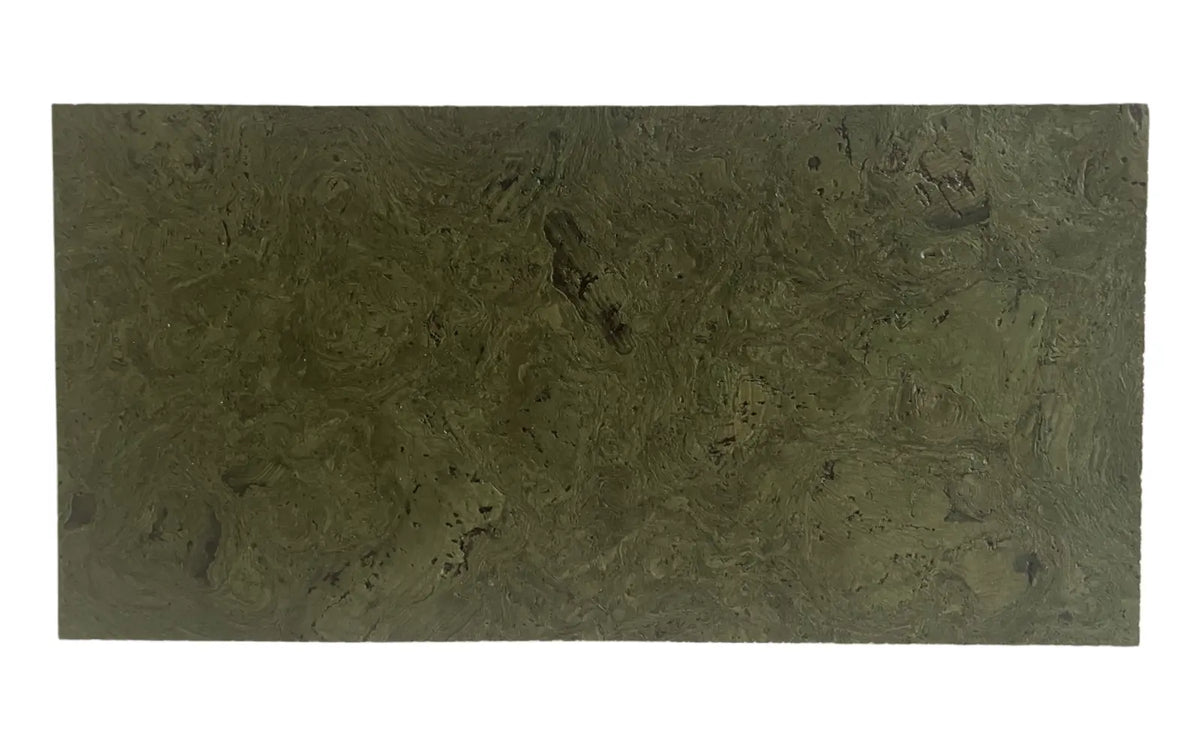 Saphira Moss cork wall tile, 600 × 300 mm, moss-green and natural cork decorative surface