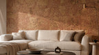 Saphira Red cork wall tile shown in a conceptual architectural interior visualization