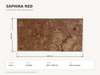 Saphira Red cork wall tile dimensions for the 600 × 300 × 3 mm format; 300 × 300 mm format also available
