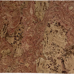 Saphira Red cork wall tile close-up showing the real cork texture and warm red-brown tonal variation