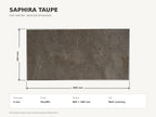 Saphira Taupe cork wall tile dimensions for the 600 × 300 × 3 mm format; 300 × 300 mm format also available