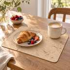 Saphire cork placemat in a bright breakfast table setting