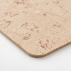 Macro close-up of Saphire cork placemat surface, rounded corner and thin edge