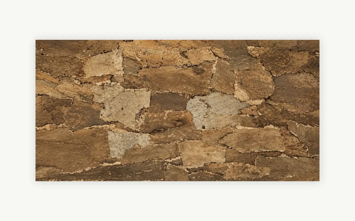 Skin Tree natural cork bark wall panel, 600 × 300 mm, with layered organic bark relief