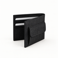 Small Black Cork Wallet with Coin Pocket, 10.5 × 8.7 cm, hero view