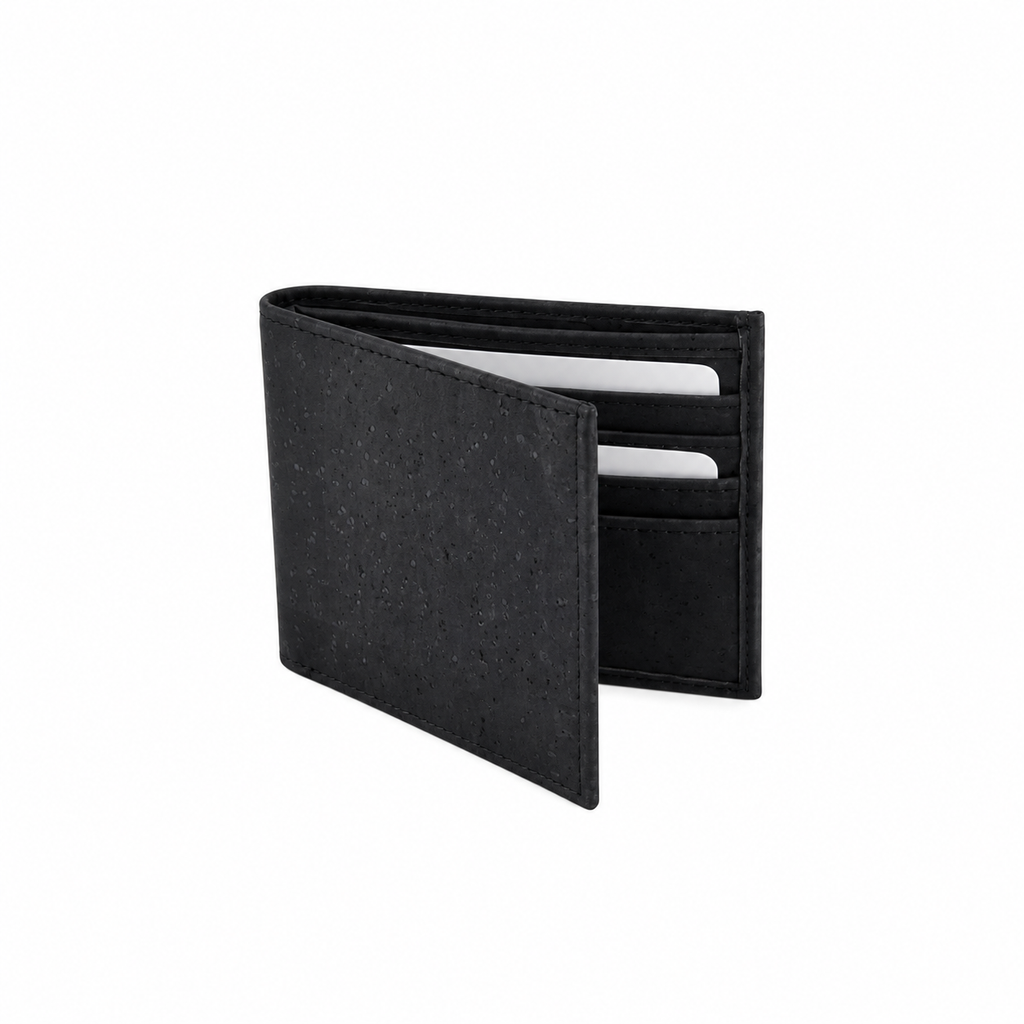 Small Black Cork Wallet, 10.5 × 8.7 cm, hero view