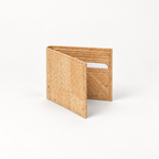 Small Natural Cork Wallet, 10.5 × 8.7 cm, angled view