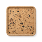Square cork serving tray, 30 × 30 cm, Fjord Black finish on white background