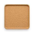 Square cork serving tray, 30 × 30 cm, Natural finish on white background