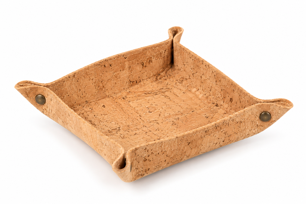 Square Cork Valet Tray Natural Finish — Standard 150 × 150 mm hero view