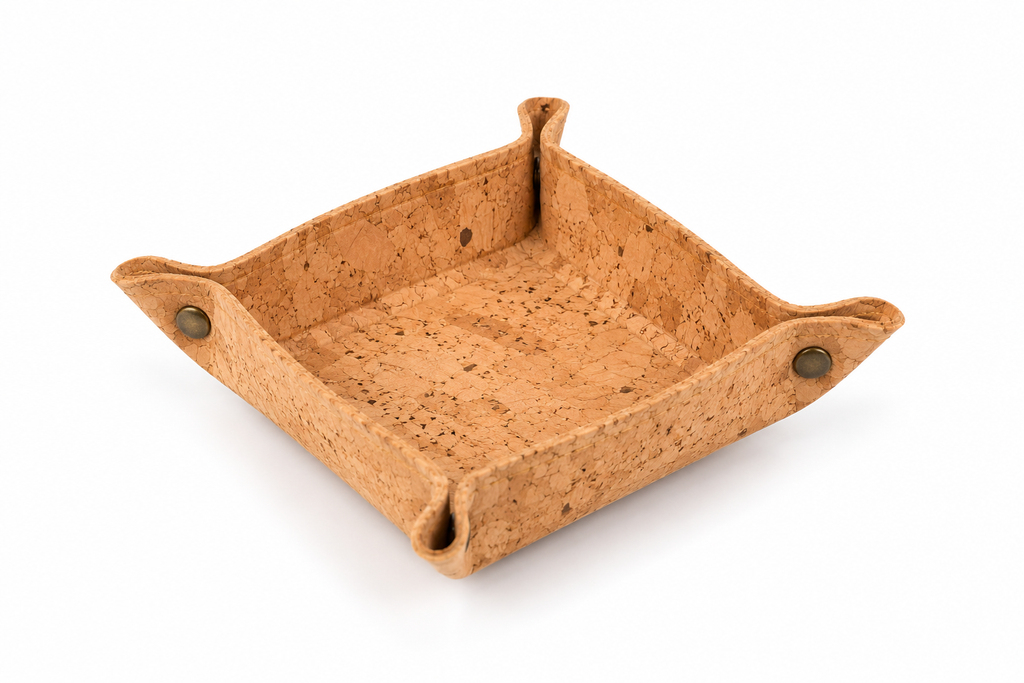 Mini Square Cork Valet Tray Natural Finish — Ref. 8987 variant hero