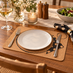 Table Service cork placemat in a refined dining table setting
