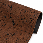 Textile Cork Roll Dark Brown macro detail showing cork texture and synthetic base edge