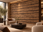 Tiger Brown cork wall tile in a refined hospitality interior