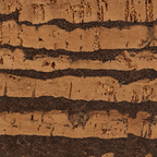 Tiger Brown cork wall tile, real striped brown cork texture macro detail