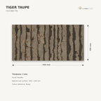 Tiger Taupe cork wall tile dimensions for the 600 × 300 × 3 mm format; 300 × 300 mm format also available
