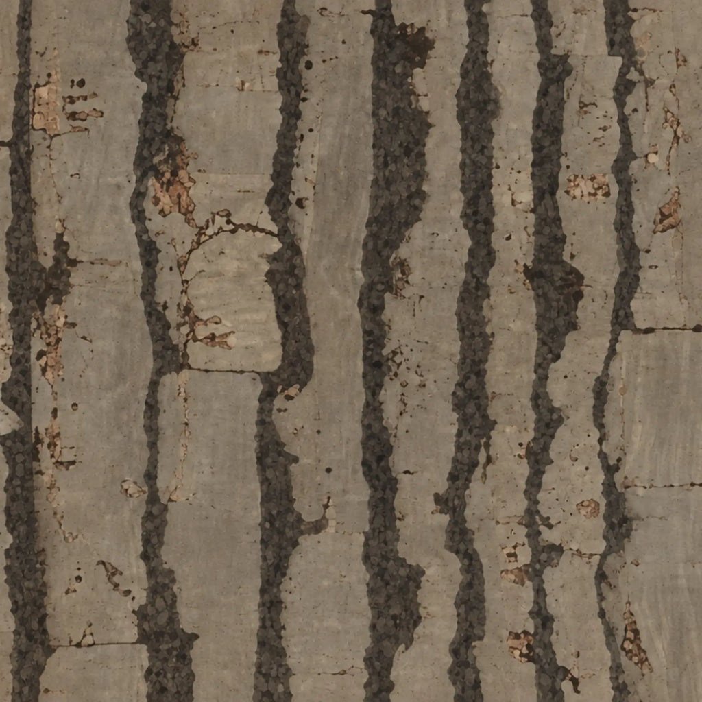 Tiger Taupe cork wall tile close-up showing the real cork texture and taupe striped variation