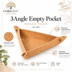 CorkMart infographic — Triangular Cork Valet Tray Ref. 8983, 220 × 220 × 2 mm, 70 g