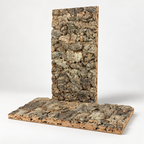 Virgin Cork Bark Wall Panel, natural cork bark surface, approx. 20 mm thick, isolated on white background