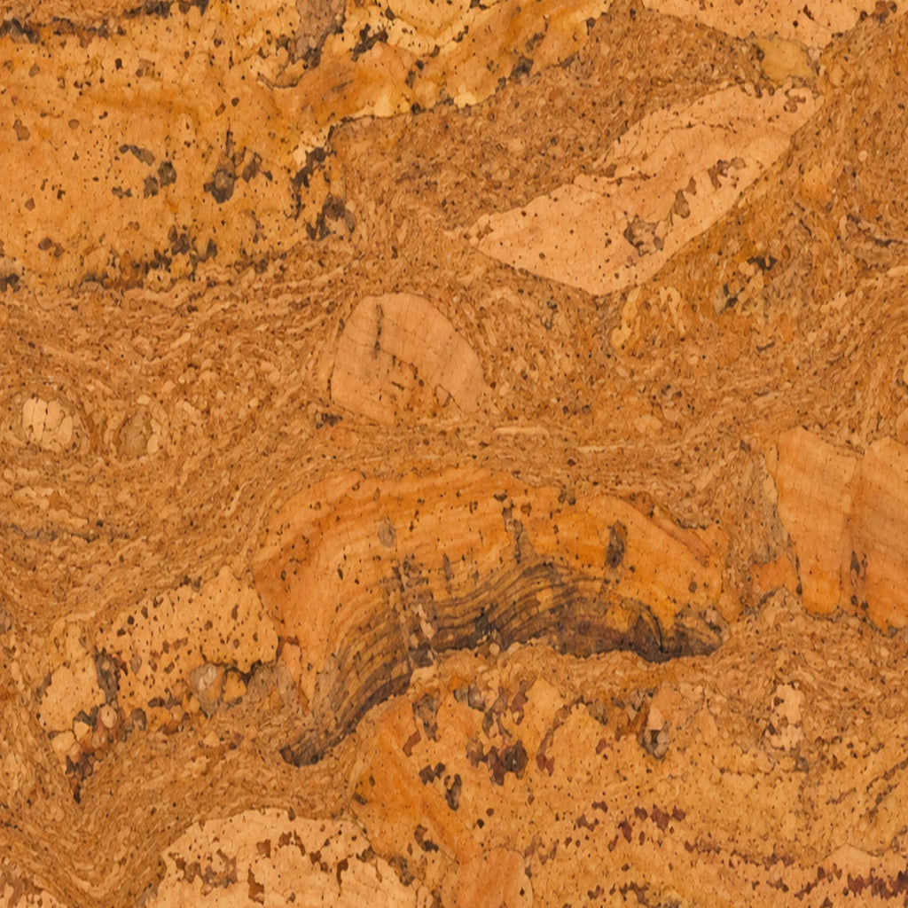 Wave Natural cork wall tile close-up showing the real cork texture and natural wave-pattern variation