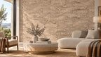 Wave Taupe cork wall tile shown in a conceptual architectural interior visualization
