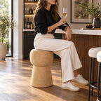 XL Champagne Stopper Cork Stool used as high seating in a refined kitchen and wine setting