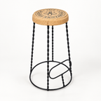 XL Cork & Metal Stool, Ø330/510 × H750 mm, isolated on white background