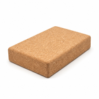 XL flat cork yoga block, 305 × 205 × 50 mm, natural cork on white background