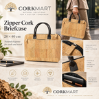 Zipper Cork Briefcase editorial collage