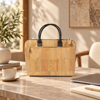 Zipper Cork Briefcase in a premium lifestyle setting